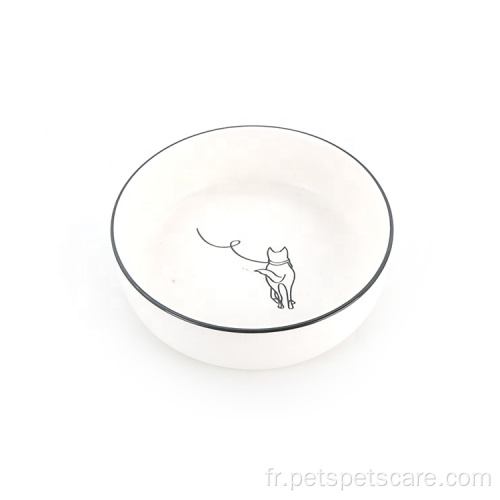 Support échantillons en gros bol en céramique blanc personnalisé pour animaux de compagnie